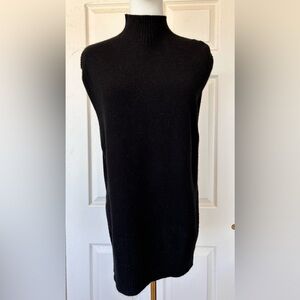 Athleta Cashmere Blend Mock Neck Sleeveless Sweater Black Size Small‎